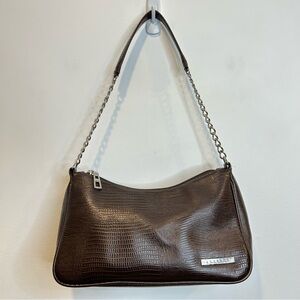Rosetti Reptile Embossed Mini Small Shoulder Bag Purse Brown